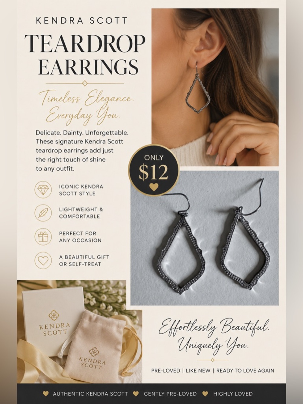 Kendra Scott Silver Open Teardrop Dangle Earrings